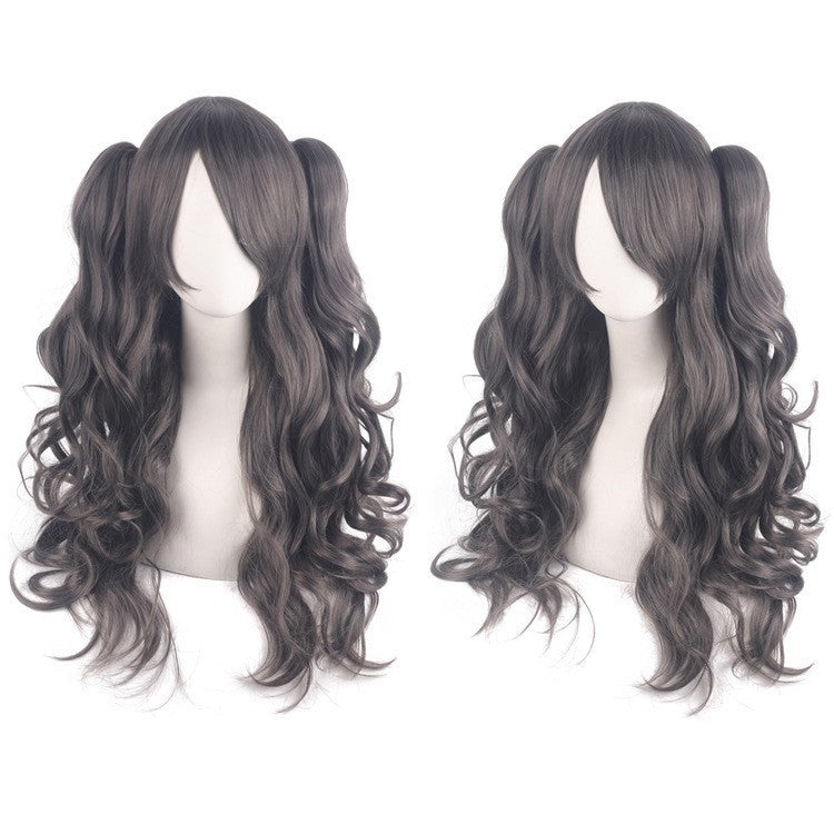 Cosplay Anime Wig Lolita Cute Lolita Double Ponytail Long Curled Hair Fake Hair Synthetic fiber wig