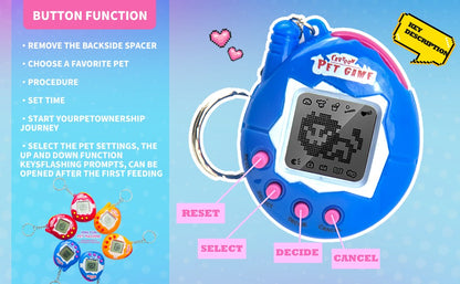6-48PCS Virtual Pet Keychain Digital Pet Electronic Handheld Game Video Game Party Birthday Nostalgic 90s