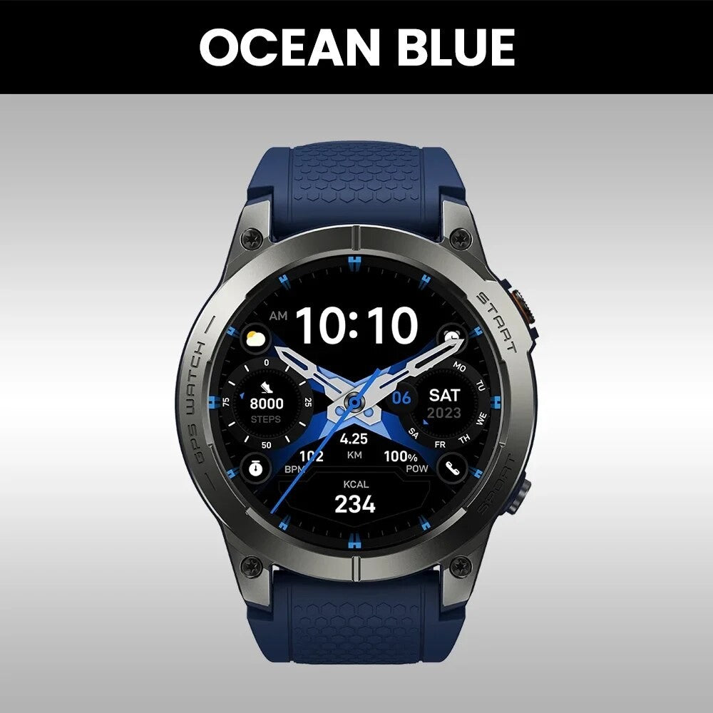 Novo Smartwatch GPS Zeblaze Stratos 3 PRO com Tela AMOLED HD de 1,43”, GPS Integrado, Chamadas Telefônicas Bluetooth, Smartwatch Esportivo para Homens