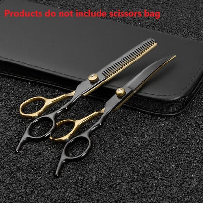 Tesoura de Tosa para Animais de Estimação de 6,5 Polegadas Kit Tesoura de Desbaste para Pelo de Gato Tesoura para Animais de Estimação Conjunto Preto e Dourado Tesoura para Cães