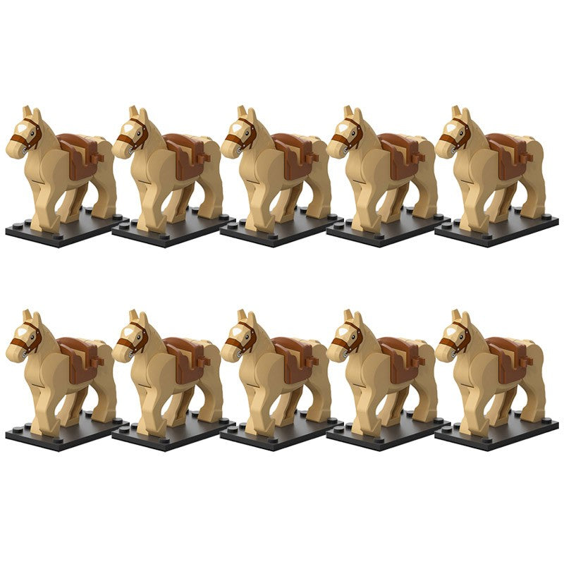 Blocos de Montar Zoológico Medieval Acessórios de Personagens Montarias Animais Cervos Elefantes Camelos Lobos Cavalos de Guerra Tijolos Brinquedos Presentes K080