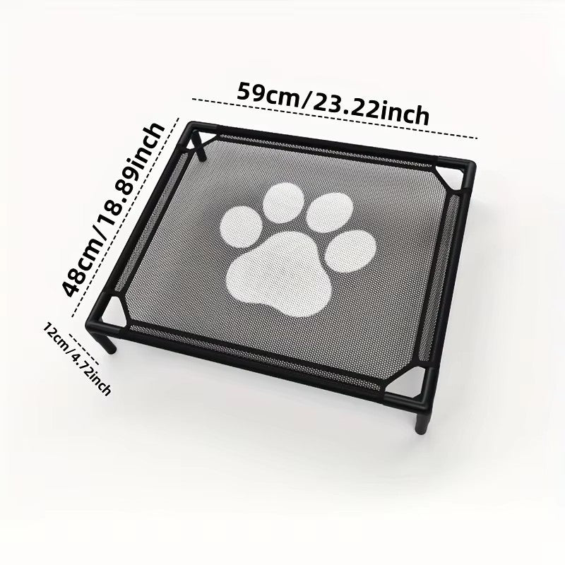 Cama Elevada para Cães Refrigerante - Cama de Berço Elevada para Cães, Berço para Animais de Estimação com Malha Durável e de Apoio, para Uso Interno e Externo, Preto, Cama Pequena para Animais de Estimação