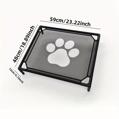 Cama Elevada para Cães Refrigerante - Cama de Berço Elevada para Cães, Berço para Animais de Estimação com Malha Durável e de Apoio, para Uso Interno e Externo, Preto, Cama Pequena para Animais de Estimação