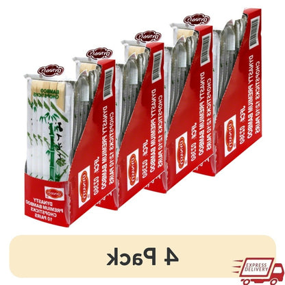 Hashis de Bambu Ecológicos Utensílios Pacote com 12 Duráveis Biodegradáveis Culinária Asiática Sushi Macarrão Arroz Uso Diário Leve