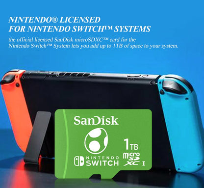 Cartão micro sd SanDisk original 128 GB 256 GB 512 GB 1 TB U3 microSDXC Cartão de Expansão de Memória para Nintendo Switch Até 100 MB/s