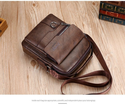 JEEP BULUO Luxury Brand Men Crossbody Messenger Bags Business Casual Handbag Male PU Shoulder Bag Large Capacity