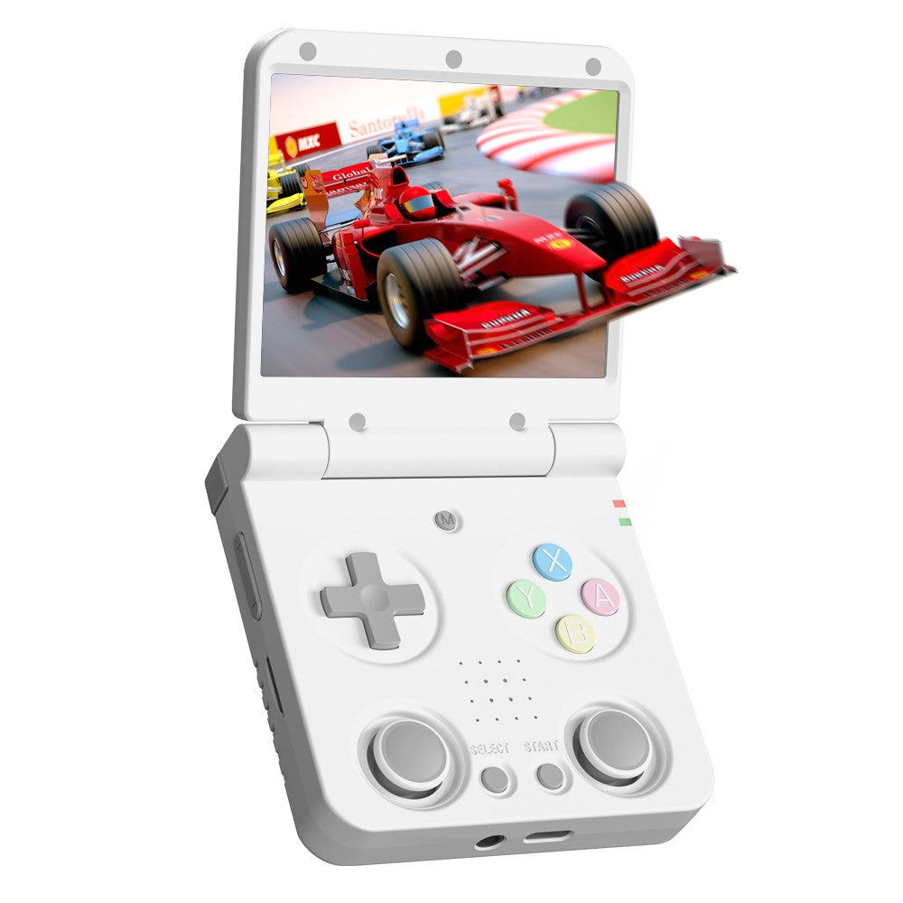 MIYOO Flip V2 Retro Handheld Game Console With Metal Hinge 3.5'' IPS Screen Compact Portable Game Machine Dual Analog Sticks Gif