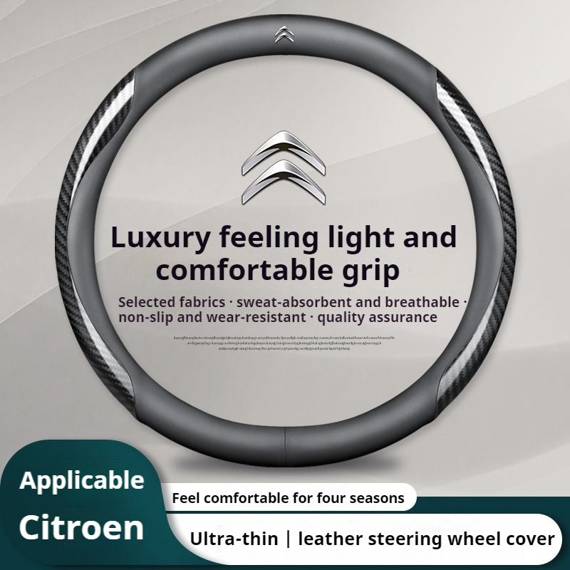 Capa de Volante de Couro para Carro Citroen C1 C2 C3 C4 C5 C6 C4L VTS Berlingo Picasso Aircross Sega Ely See C3-XR Acessórios
