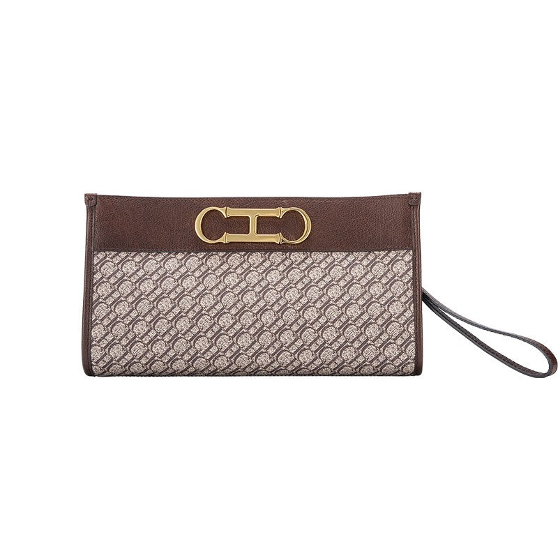 Women's Walletluxury Design Envelope Convenient Zipper Fashion Letter Print Long Wallet Mobile Phone Bag Men's Clutch Bag