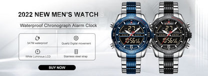 NAVIFORCE Men Military watch Multifunction Chronograph Sports 3ATM Waterproof alarm mode Day And Date Display Male Gifts Clocks
