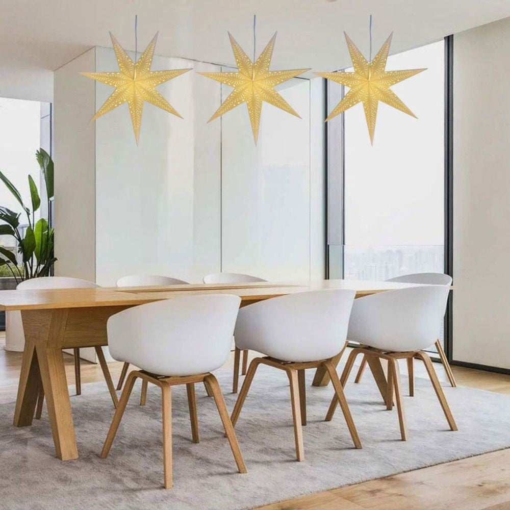 New 50/70cm Hollow Star Pendants Christmas Decorations Eid Mubarak Star Lanterns Folding Hanging Paper Stars Party Decorations