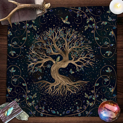 Tree Of Life Tarot Tablecloth Altar Cloth Pagan Spiritual Pendulum Witchcraft Astrology Oracle Card Pads Room Home Decor
