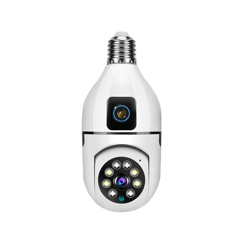 8MP WiFi IP Camera E27 Bulb Dual Lens Wireless Cam Baby Monitor Two-way Audio AI Human Tracking Smart Home Surveillance Camera