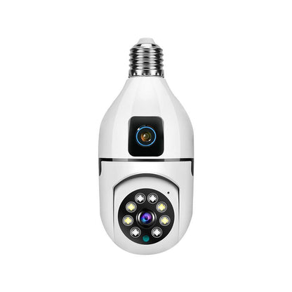 8MP WiFi IP Camera E27 Bulb Dual Lens Wireless Cam Baby Monitor Two-way Audio AI Human Tracking Smart Home Surveillance Camera