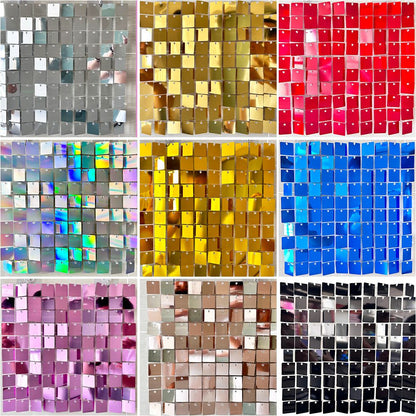 30Pcs/150x180cm Hot Shimmer Wall Panels Shaking Glitter with Wind Party Backdrop for Wedding Birthday Indoor Outdoor Sequin Wall