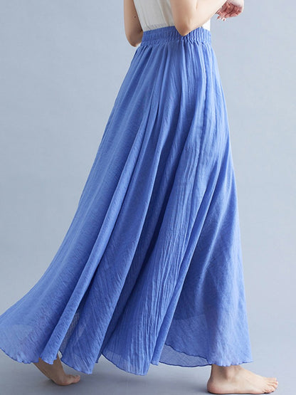 Fashion Cotton Linen Clothes Women Skirts Maxi Y2k Elegant Streetwear Saia Ropa Mujer Casual Vestido Long Skirt Faldas Harajuku