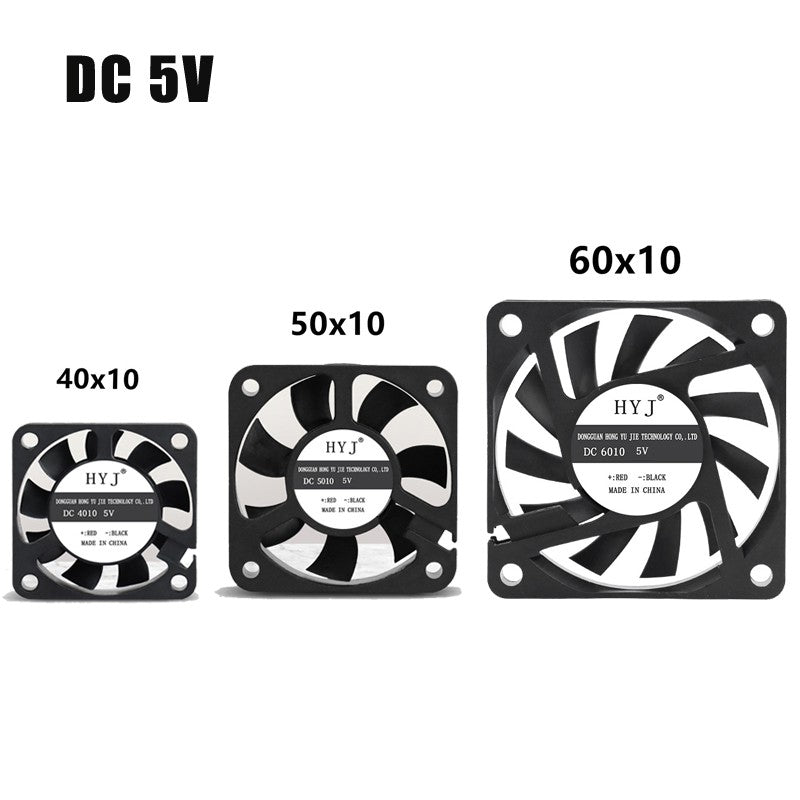 40mmx40mmx10mm 50mmx50mmx10mm 60mmx60mmx10mm 5V 2Pin DC Cooling Silent Fan CPU Coolers