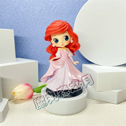 Bandai Disney A Pequena Sereia Anime Qposket Personagens Ariel Linha Glitter Boneco de Ação Modelo Colecionável Brinquedos Presente de Aniversário
