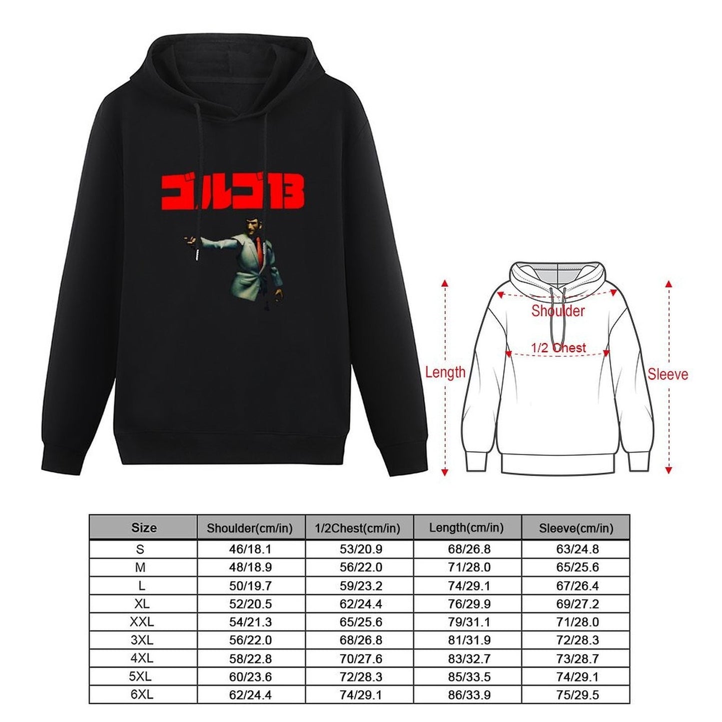 Golgo 13 Hoodie men's winter sweater blouse anime clothing fashion men new features of hoodies & sweatshirts