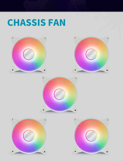 Aigo AR12PRO Computer Case Fan Ventoinha PC 120mm RGB Fan 4pin PWM CPU Cooling Fan 3pin5v Unlimited Space Argb 12cm Ventilador