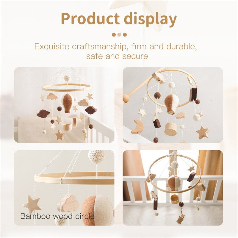 Baby Wooden Bracket Bed Bell 0 6 Months Toy Bracket Accessories Hanging Bracket Soft Mobile On the Bed Baby Room Decoration Crib