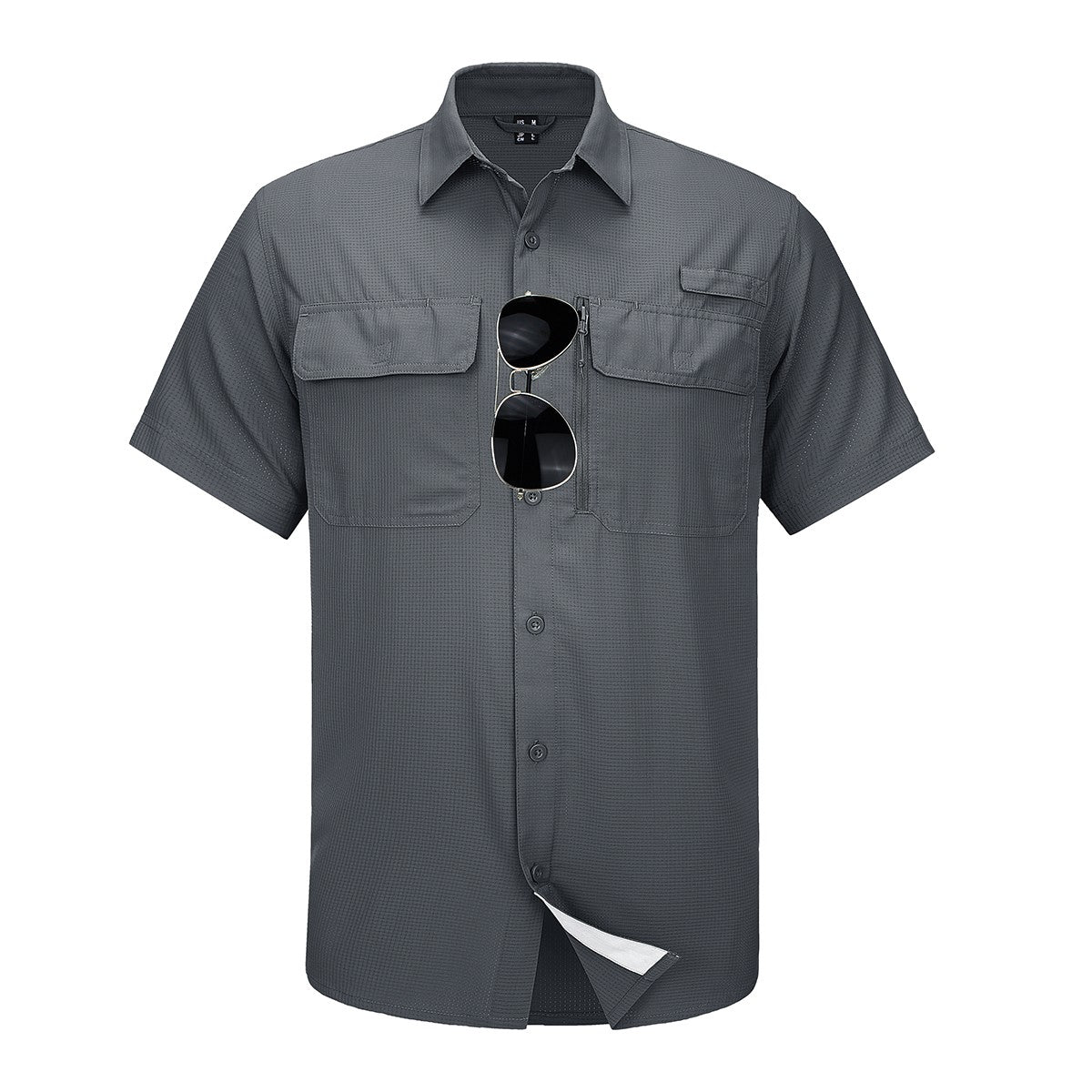 MAGCOMSEN Mesh Breathable Shirt Men's Quick Dry Button Short Sleeves UPF 50+ Sun Protection Hiking Fishing Work Cargo Shirts