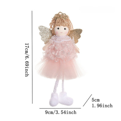 Christmas plush antlers angel girl pendant Christmas tree pendant creative doll pendant gift