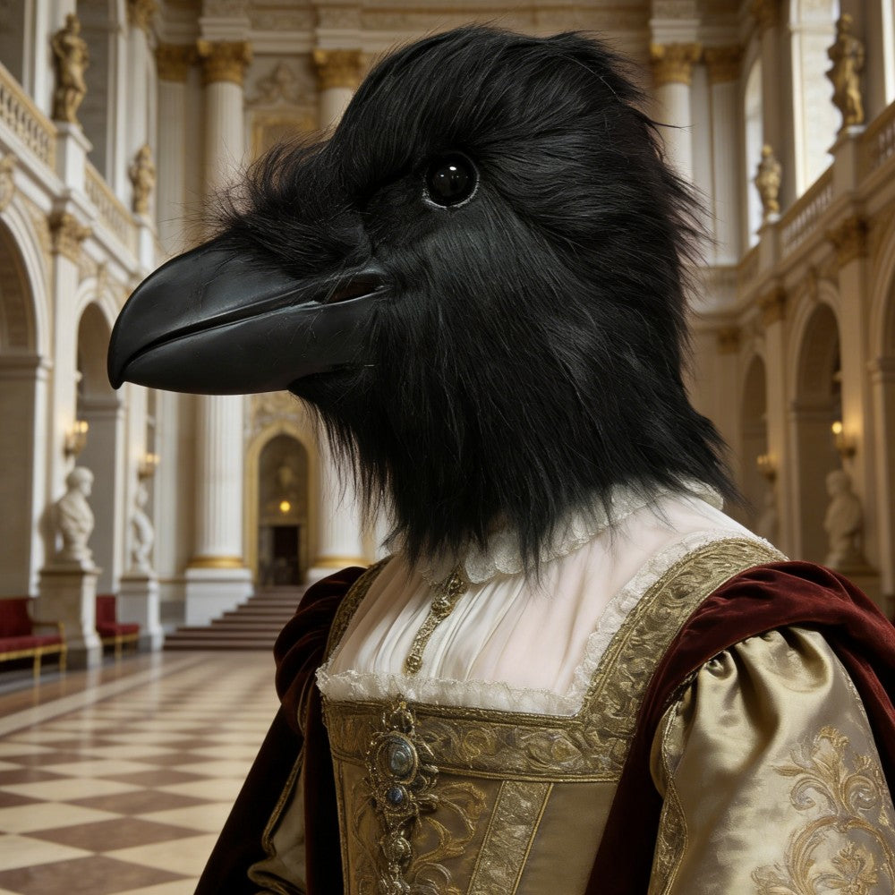 Unique Shaggy Feather Raven Mask Creative Black Animal Costume Accessories For Halloween Party Cosplay Themed Event