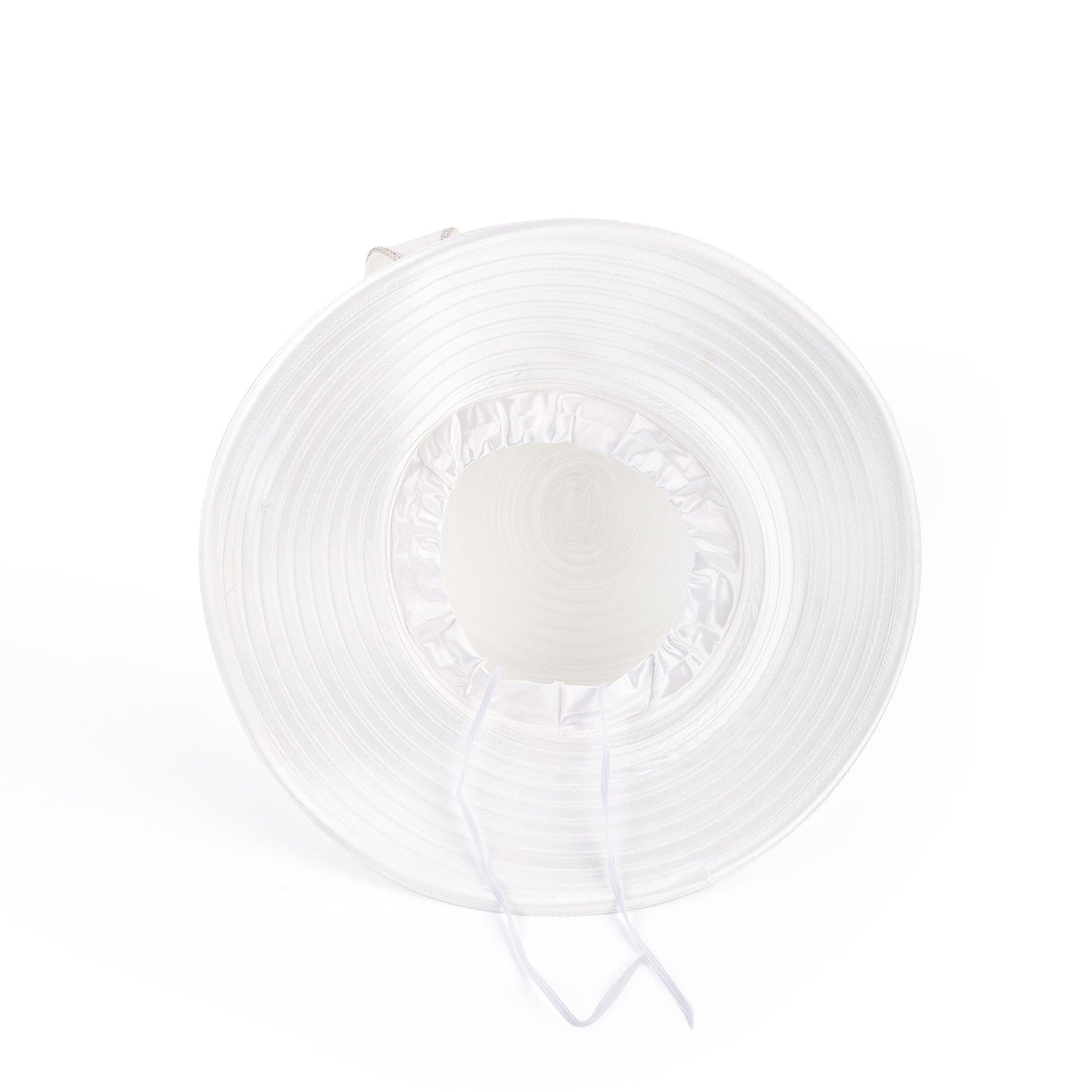 Deluxe New White Church Hat Party Banquet Satin Cloth Photography Hats Premium Chains Formal Hat Flower Top Cap For Women Ladies