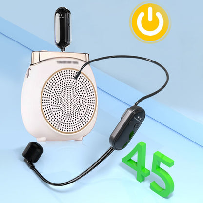 Fone de Ouvido com Microfone Sem Fio 2.4G Sistema de Microfone de Longo Alcance Microfone de Mão 2 em 1 para Amplificador de Voz Alto-falantes de Palco Ensino