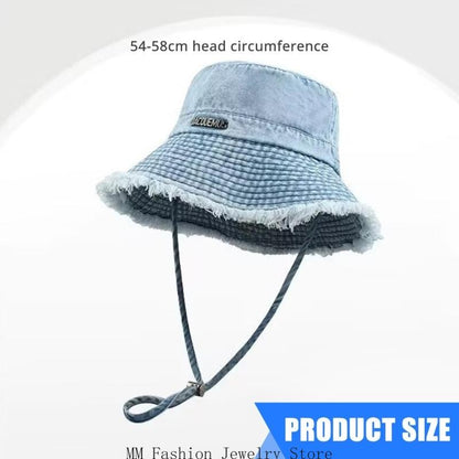 Fashionable Fabric Fabric Hat Adjustable Rope Hat for Women Spring Autumn Outdoor Activity Sun Protective Headwear