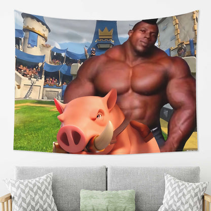 VIKAMA Theme Hog Rider Tapestry Fun Creative Design Tapestry Living Room Bedroom Party Atmosphere Decoration Home Decoration