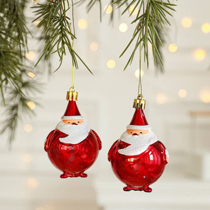 2PCS Red&white Christmas Hanging Decoration Plastic Santa Clause Xmas Ornament Ball Festival Camera Owl Xmas Baubles