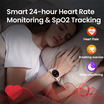Smartwatch Feminino 2025 NFC Amoled HD GPS Monitor Cardíaco Bluetooth Ligações à Prova D'Água Para Mulheres Presente