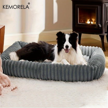 Cama Ortopédica Luxuosa para Cães - Colchão com Suporte de Alta Resiliência para Todas as Estações, Cama Fofa para Cães de Porte Médio e Grande, para Quarto