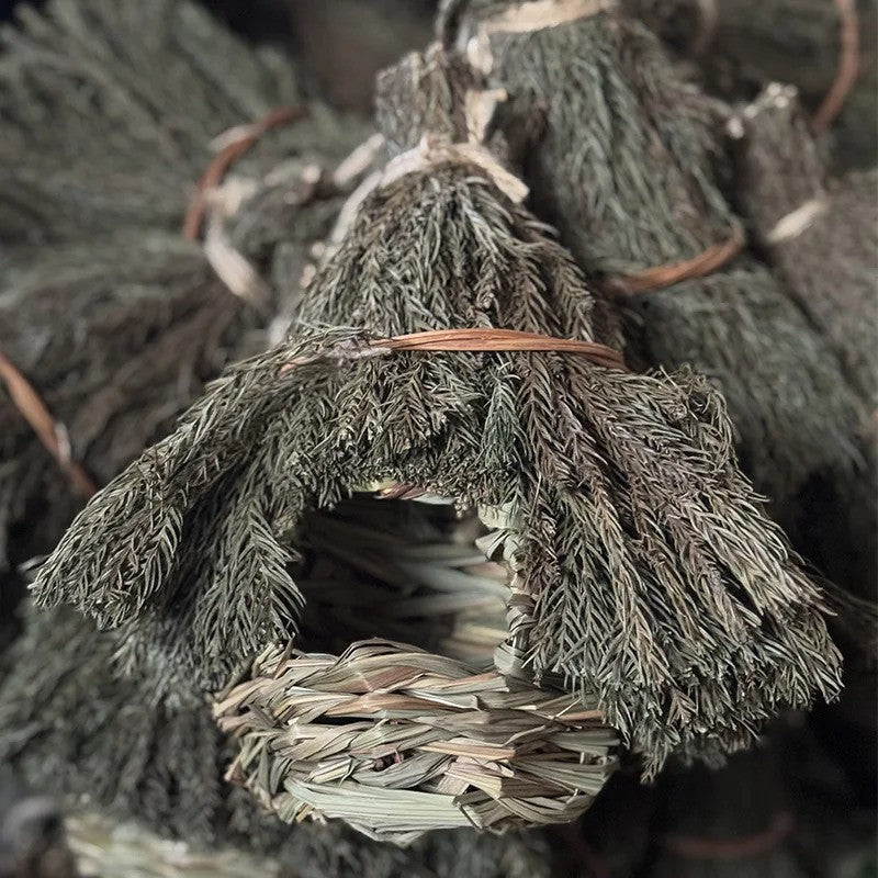 Ninho de Pássaro de Grama Tecido à Mão - Casa de Pássaro de Trama Natural para Decoração de Jardim, Artesanato Feito à Mão (Disponível para Dropshipping)