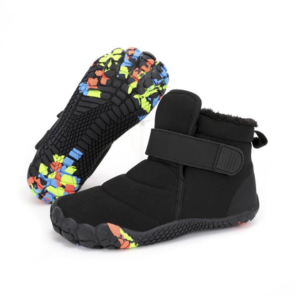Kids 2025 New Wide Toe Barefoot Snow Boots Boys Girls Winter Minimalist waterproof Sneakers Girls Boys Non-Slip Warm Snow Boots