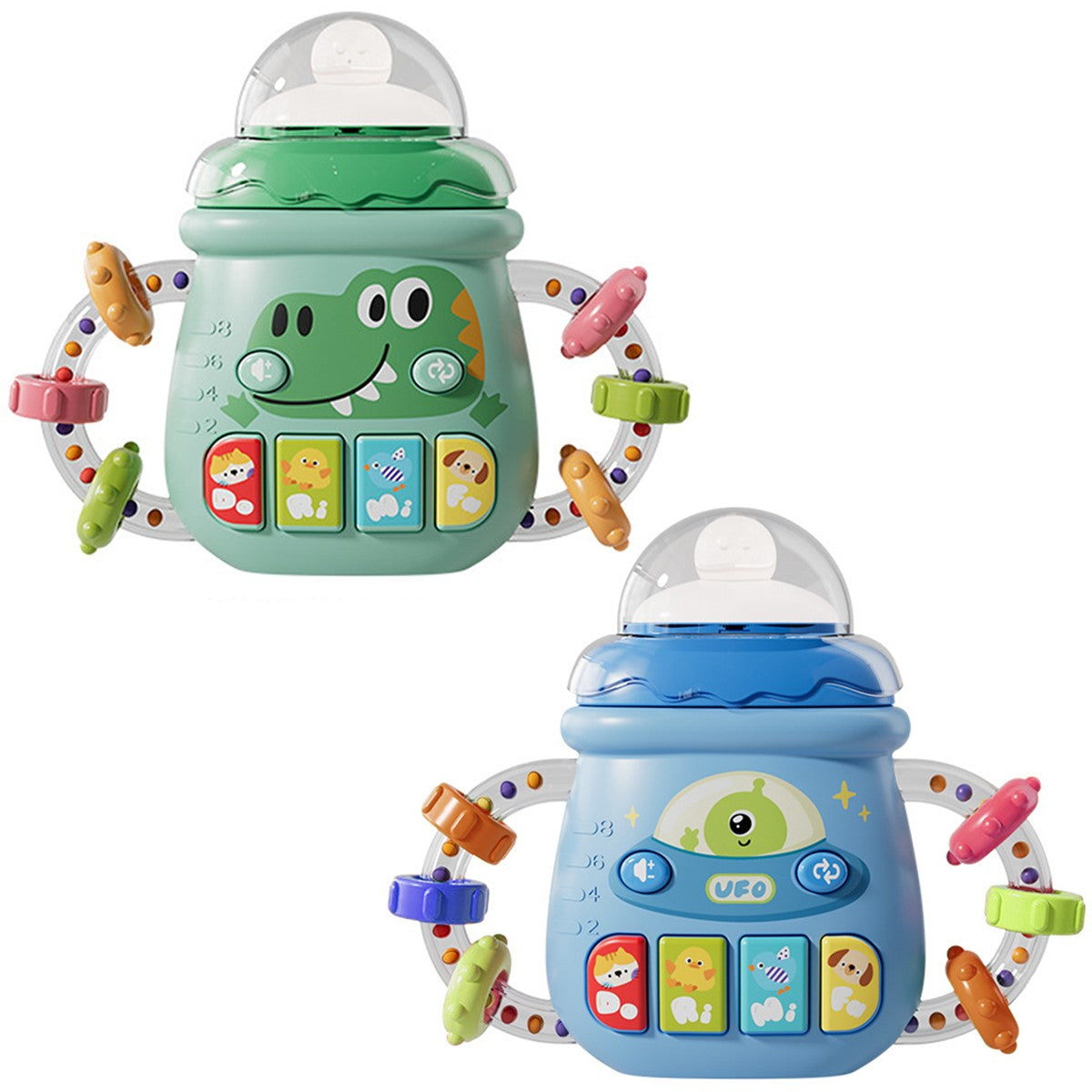 Baby Musical Feeding Bottle Pacifier For 6M+ Newborn Soft Teether Rattles Educational Toy Mobile Soothing Vocal Music Toys