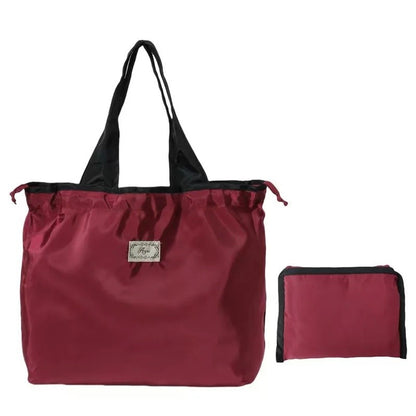 1-Pack Reusable Shopping Bag, Large Capacity Foldable Drawstring Eco-friendly Storage Bag, Casual Shopping Shoulder Bag