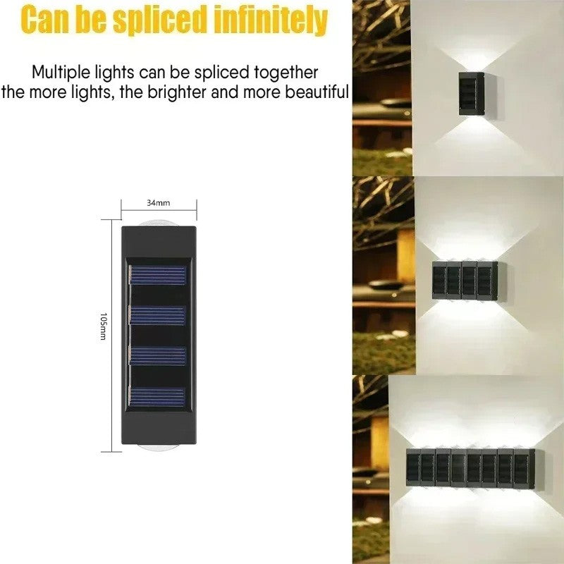 LED Solar Light Outdoor Waterproof Wall Lamp Up And Down Luminous Lighting for Garden Street Landscape Balcony Decor 1~4pcs