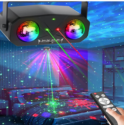 Party Disco Ball Dj Disco Light Strobe Dance Sound Activated with Remote Control Stage Rave Light Ocean Star Projector for Club