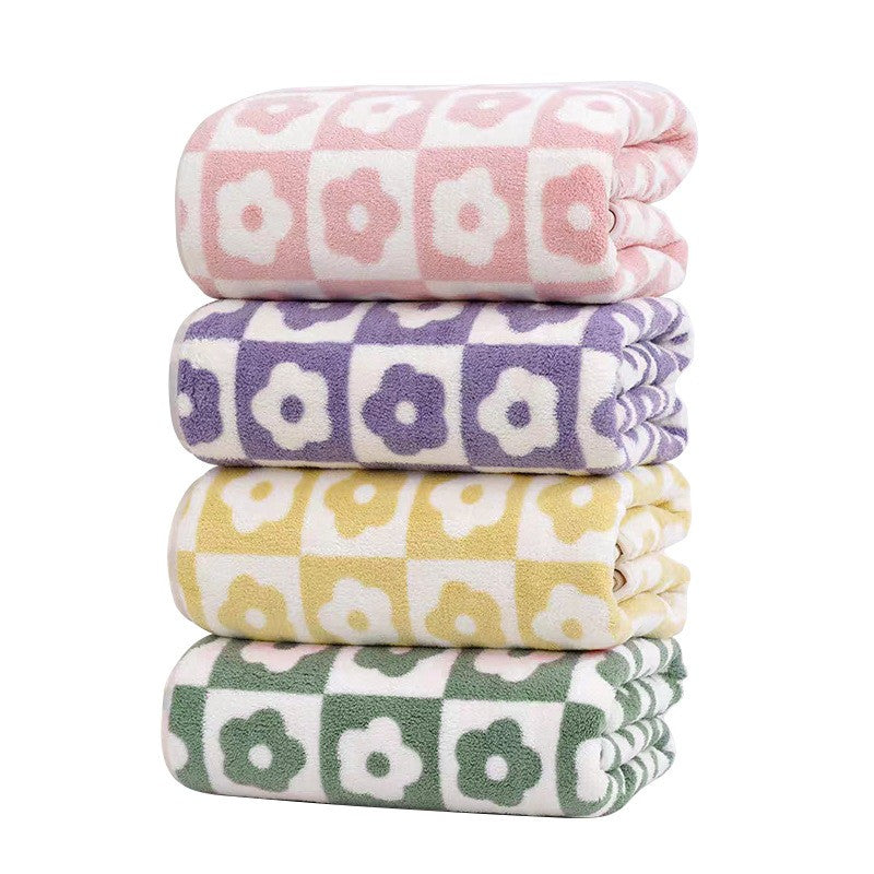 35x75cm Flower Pattern Coral Velvet Absorbent Quick Drying Face Towel Soft Adults Face Hand Towel Bathroom Microfiber Bath Towel