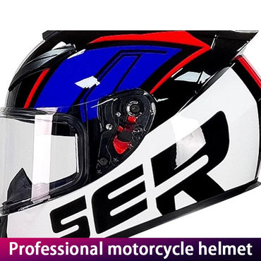 Retro Motorcycle Bluetooth Full Helmet Four Seasons Winter Warm Anti-Fog Headset for Street Racing