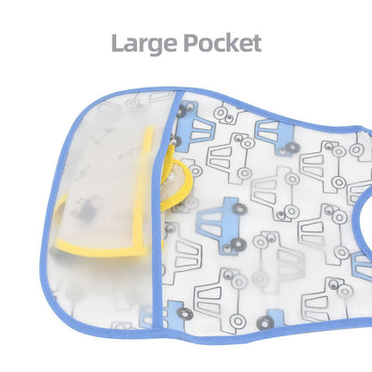 High Quality Cartoon Pattern EVA Waterproof Pocket Lunch Feeding Bibs Adjustable Baby Bibs Cute Child Baby Apron Kids Burp Cloth