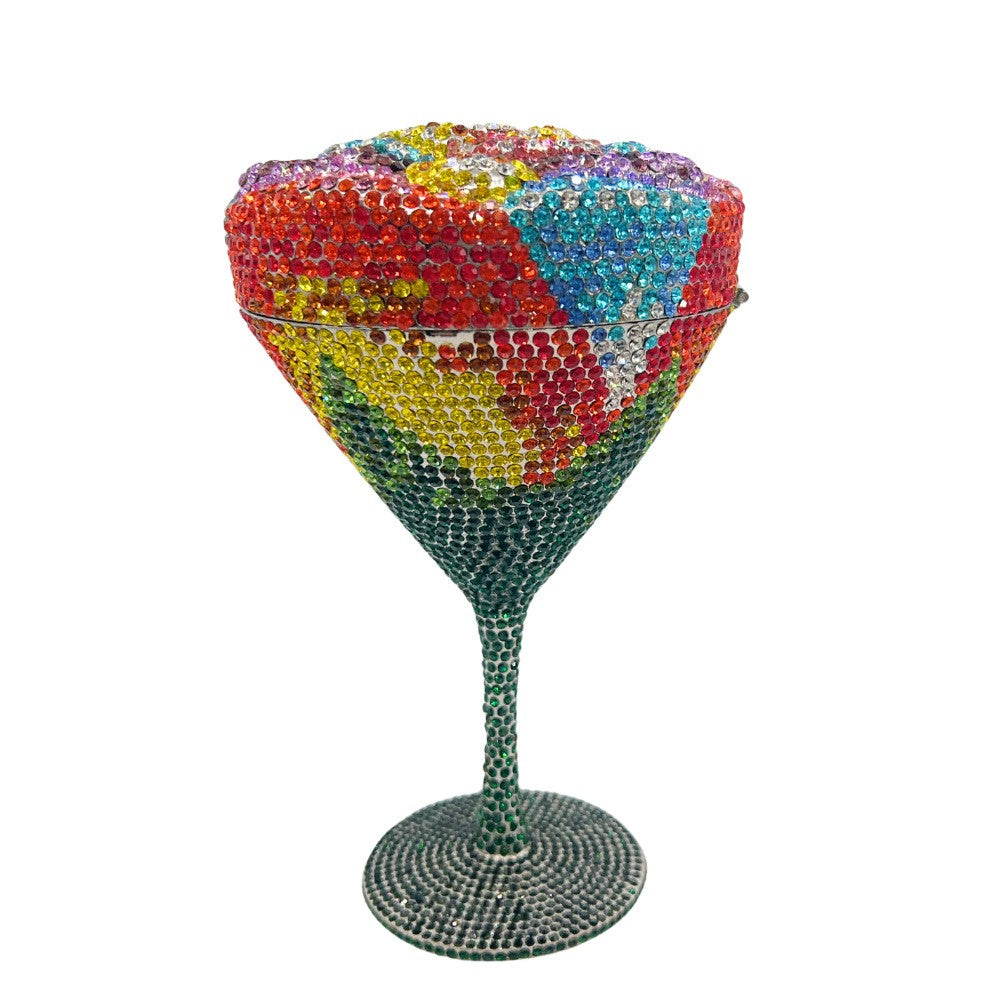 XIYUAN Women Luxury Branded Martini Crystal Evening Bag Elegant Cup Diamond Bridal Handbag Wedding Party Purses Lady Gift Clutch