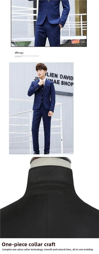 Men's Casual Wedding Suit Set New Groom Best Man Wedding Ceremony New Chinese Style Small Tailored Jacket Outfit