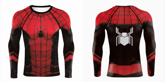 Mens Compression Shirts Long Sleeve Comics Spider Cosplay T-Shirt Superhero Tops Elastic Fitness Sportwear Halloween Clothes