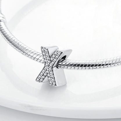 Fit Original Bangle Bracelet DIY A-Z Alphabet Charms Bead 925 Sterling Silver CZ Zircon LOVE Letter Dangle Pendant Jewelry Gift