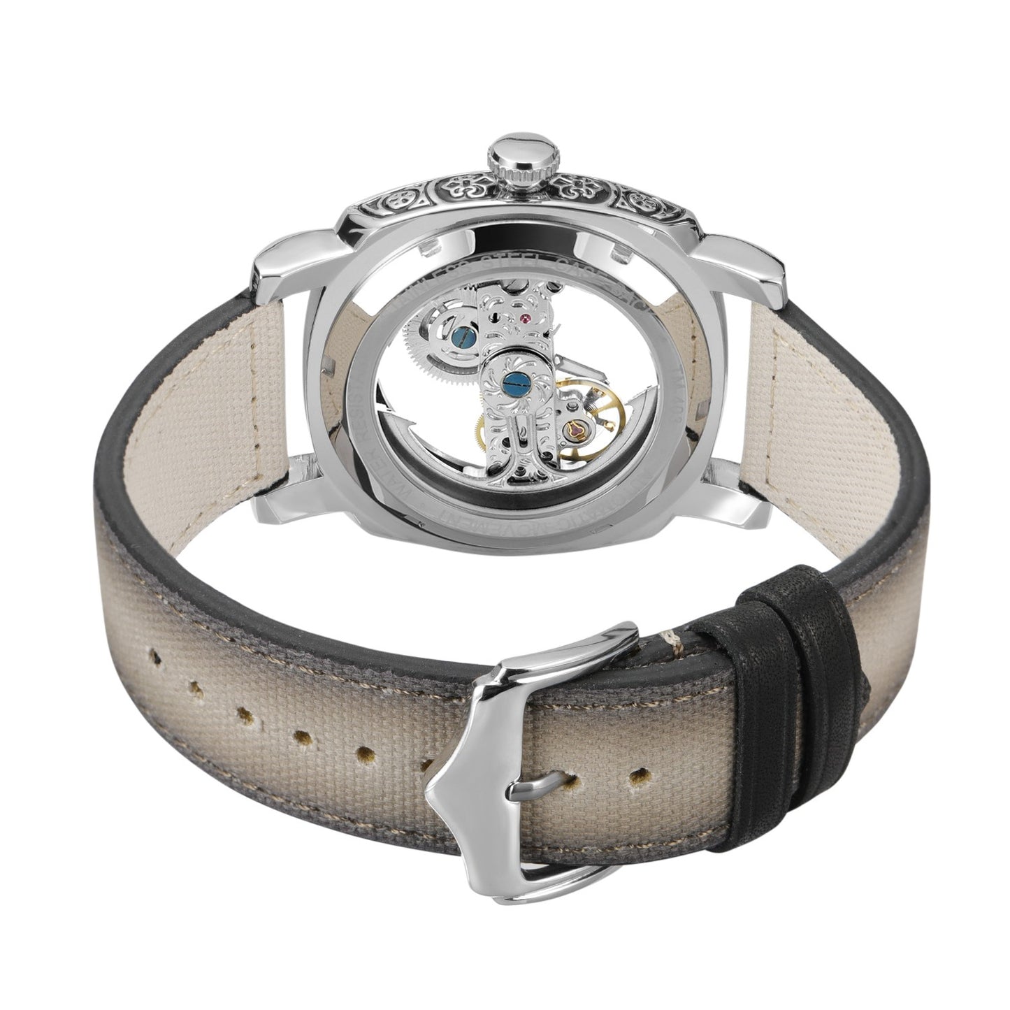 FORSINING High-end Luxury Gold Skeleton Mechanical Man Watch Automatic Movement Clock Stainless Steel Male Bronze Wrist Watches