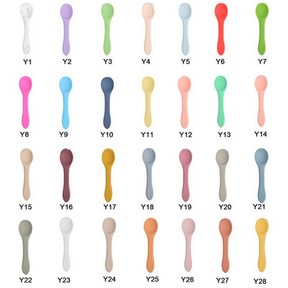 28Colors Baby Silicone Suction Bowls for Kids Waterproof Baby Feeding Tableware Spoon Children Dishes Kitchenware Infant Plates